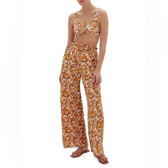 Johnathan Simkhai Swim Marisol Floral Wide-Leg Pant - Picture 1 of 7
